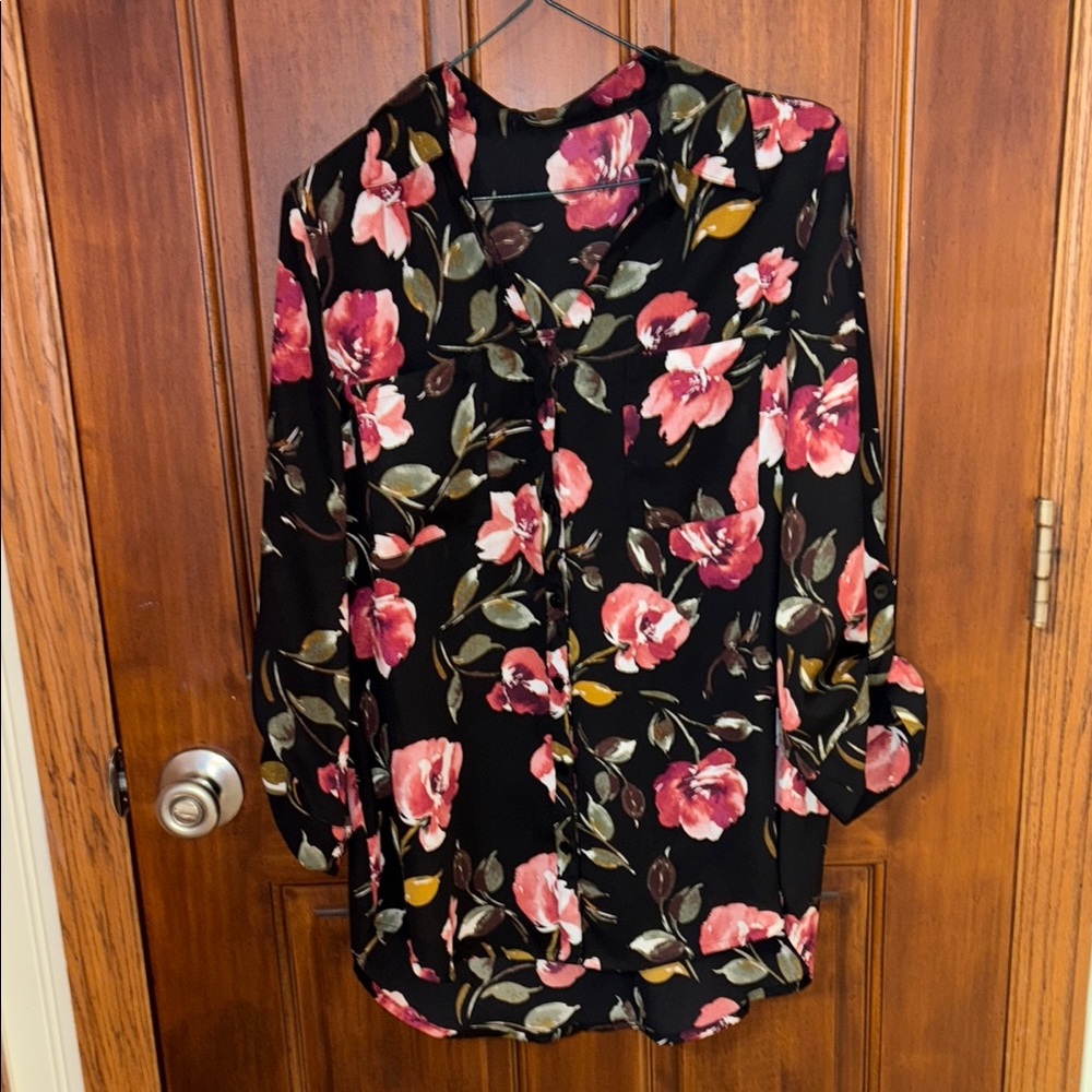 Floral Button-Up Blouse